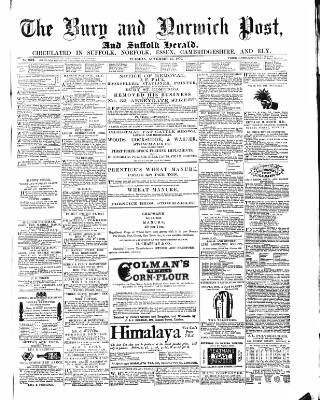 cover page of Bury and Norwich Post published on November 15, 1870