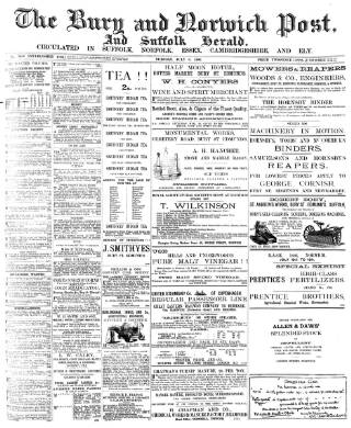 cover page of Bury and Norwich Post published on July 6, 1886