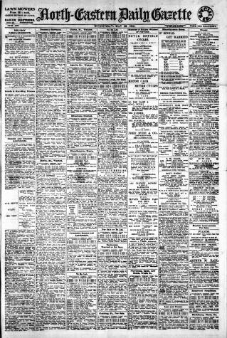 cover page of Daily Gazette for Middlesbrough published on May 29, 1912