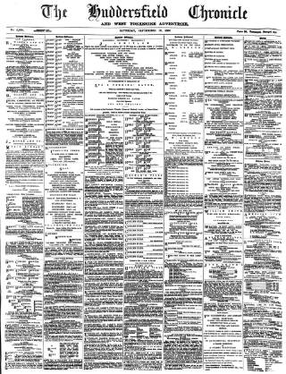 cover page of Huddersfield Chronicle published on September 18, 1886