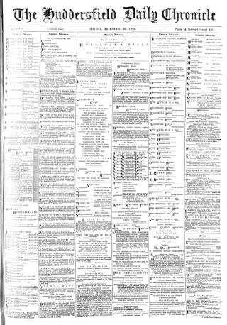 cover page of Huddersfield Chronicle published on November 30, 1891