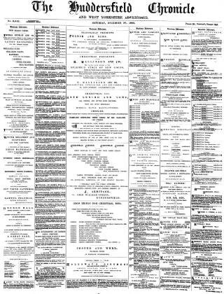 cover page of Huddersfield Chronicle published on December 30, 1893
