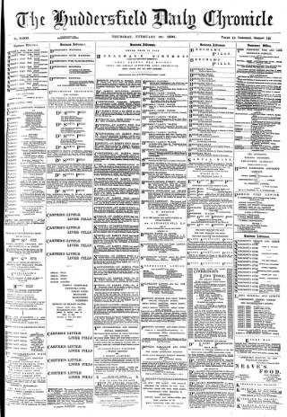 cover page of Huddersfield Chronicle published on February 28, 1895