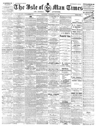 cover page of Isle of Man Times published on November 30, 1889