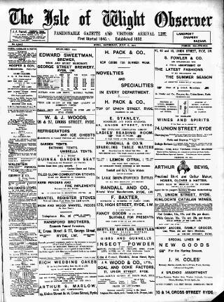 cover page of Isle of Wight Observer published on July 6, 1901