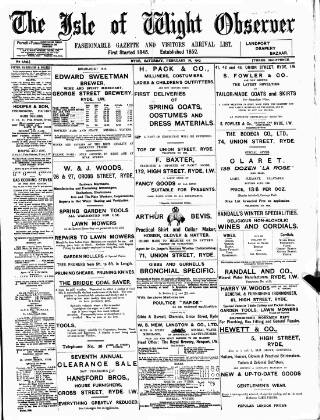 cover page of Isle of Wight Observer published on February 28, 1903