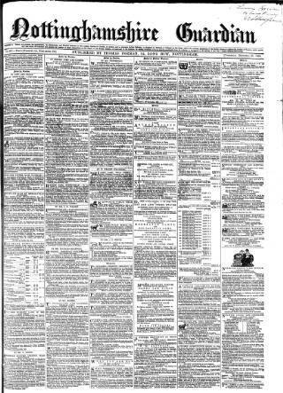 cover page of Nottinghamshire Guardian published on December 30, 1858