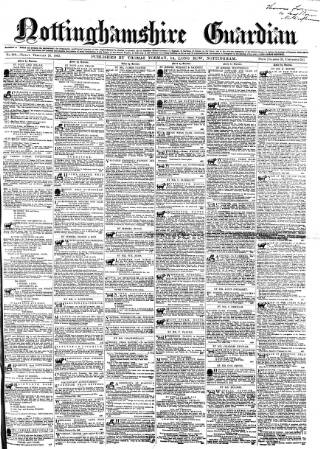 cover page of Nottinghamshire Guardian published on February 28, 1862