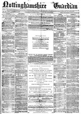 cover page of Nottinghamshire Guardian published on December 30, 1870