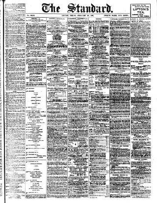 cover page of London Evening Standard published on February 28, 1908