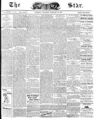 cover page of Guernsey Star published on February 28, 1895