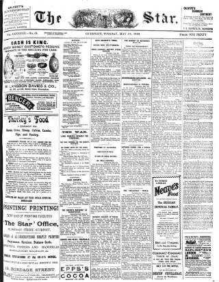 cover page of Guernsey Star published on May 29, 1900