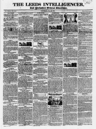 cover page of Leeds Intelligencer published on May 29, 1823