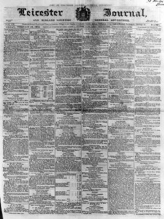 cover page of Leicester Journal published on February 28, 1862