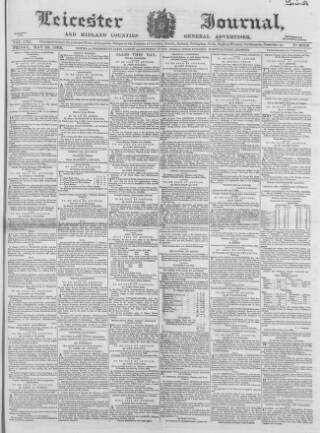 cover page of Leicester Journal published on May 29, 1863
