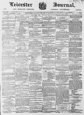 cover page of Leicester Journal published on November 30, 1866
