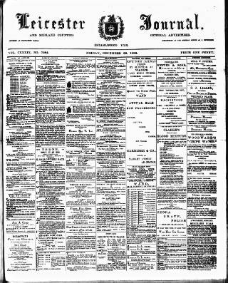 cover page of Leicester Journal published on December 30, 1892