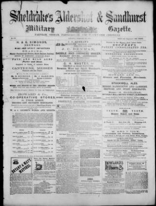 cover page of Aldershot Military Gazette published on February 28, 1874
