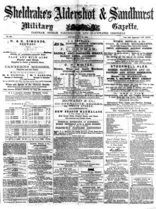 cover page of Aldershot Military Gazette published on May 29, 1875