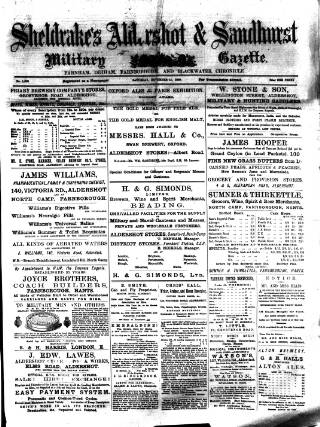 cover page of Aldershot Military Gazette published on November 15, 1890