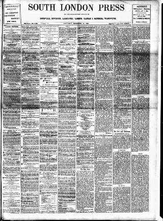 cover page of South London Press published on December 30, 1893