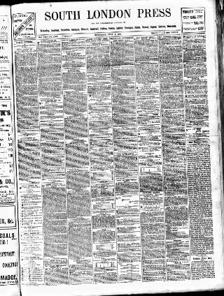cover page of South London Press published on July 6, 1895