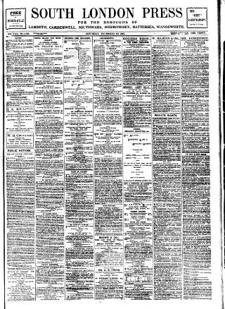 cover page of South London Press published on November 30, 1901