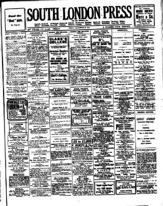 cover page of South London Press published on September 18, 1914