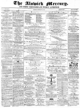 cover page of Alnwick Mercury published on February 28, 1874