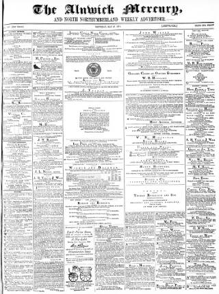 cover page of Alnwick Mercury published on May 29, 1875