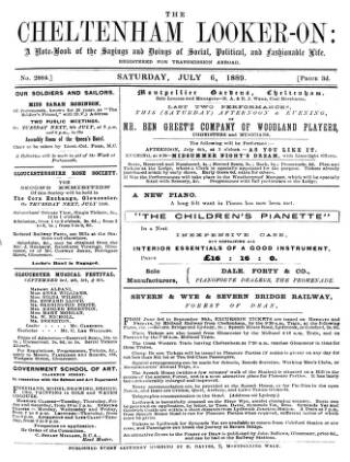 cover page of Cheltenham Looker-On published on July 6, 1889