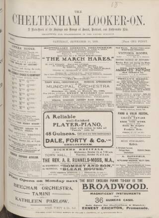 cover page of Cheltenham Looker-On published on September 18, 1909