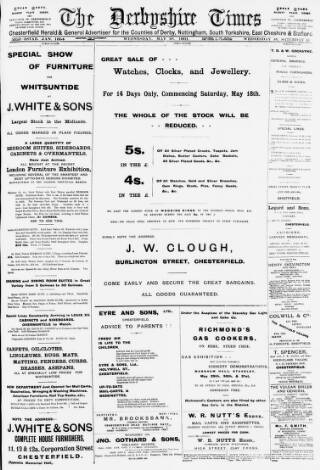 cover page of Derbyshire Times published on May 29, 1901