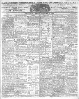 cover page of Hampshire Chronicle published on November 15, 1824