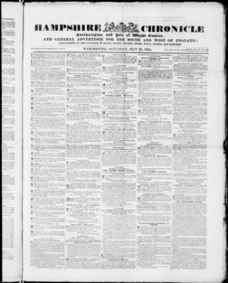 cover page of Hampshire Chronicle published on May 29, 1875
