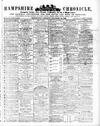 cover page of Hampshire Chronicle published on December 30, 1882