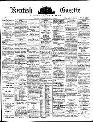 cover page of Kentish Gazette published on July 6, 1886