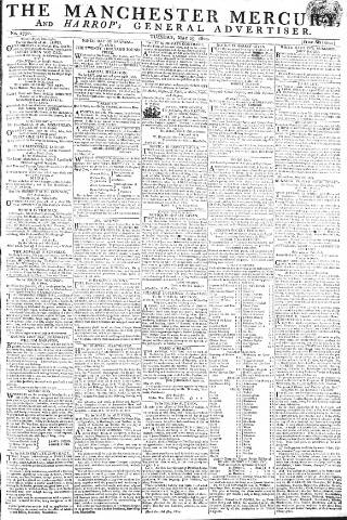 cover page of Manchester Mercury published on May 29, 1804
