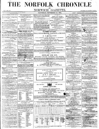 cover page of Norfolk Chronicle published on November 15, 1862