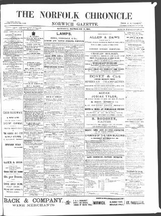cover page of Norfolk Chronicle published on September 18, 1886