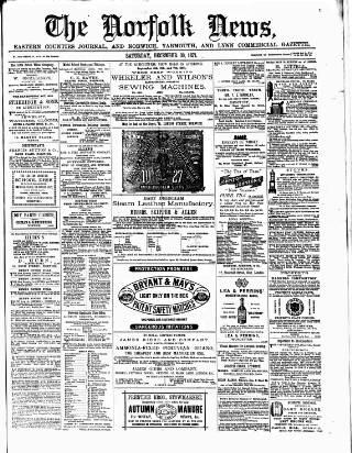 cover page of Norfolk News published on December 30, 1871