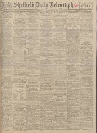 cover page of Sheffield Daily Telegraph published on November 30, 1927