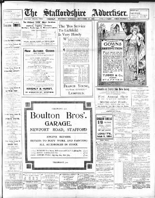 cover page of Staffordshire Advertiser published on September 18, 1920