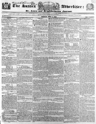 cover page of Sussex Advertiser published on July 6, 1840