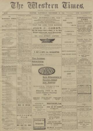 cover page of Western Times published on December 30, 1916