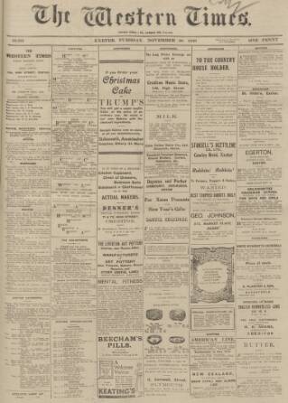 cover page of Western Times published on November 30, 1920