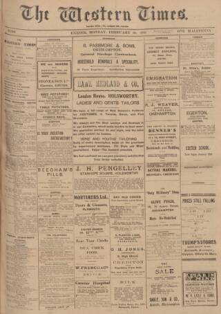 cover page of Western Times published on February 28, 1921