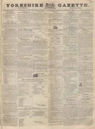 cover page of Yorkshire Gazette published on May 29, 1841