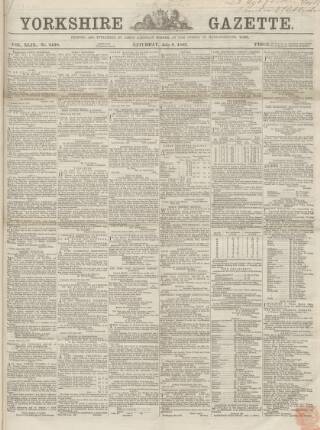 cover page of Yorkshire Gazette published on July 6, 1867