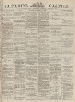 cover page of Yorkshire Gazette published on December 30, 1882